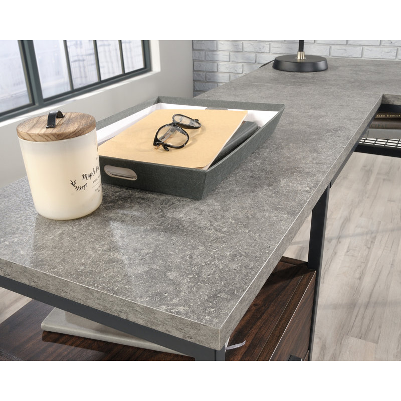 Market Commons L-Desk, Dark Brown/Black