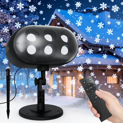 Projecteur de Noël, lampe de projecteur de neige imperméable avec minuterie à télécommande pour la fête d'anniversaire de Noël