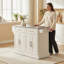 Armoire avec rangement réglable, tiroirs et tablettes blanc crème 57 x 17,8 x 36,5 po