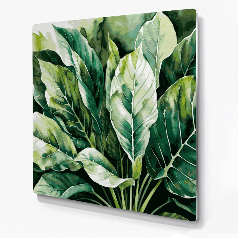 Art mural en métal Botanical Fiddle Leaf, H 16 po x l 16 po