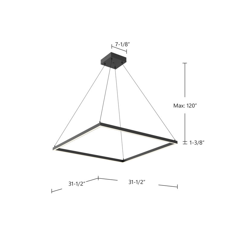 Piazza 1 - Light LED Pendant, 1.38" H x 31.5" W x 31.5" D