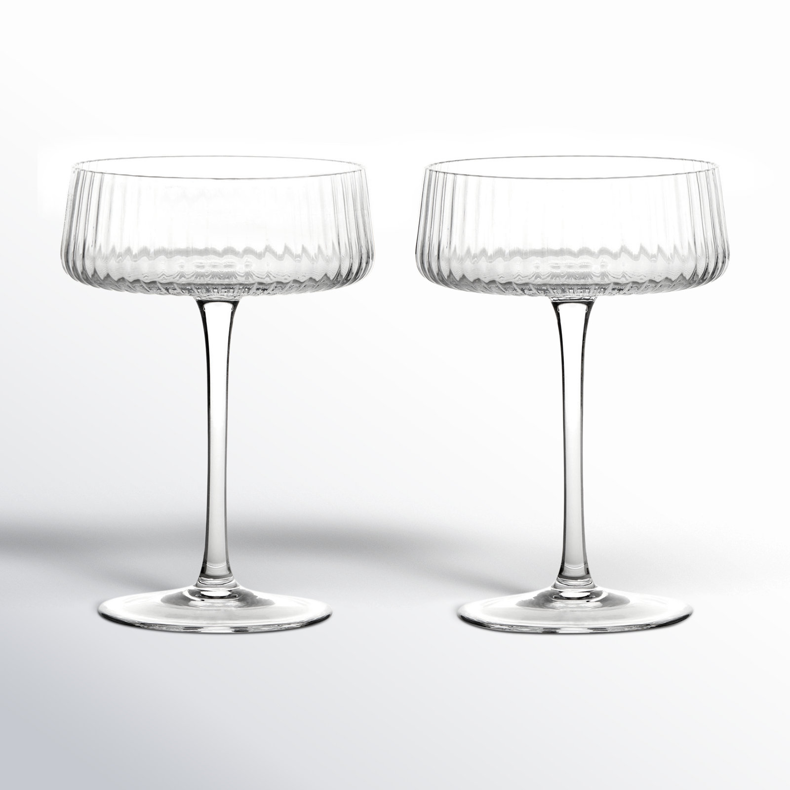 Zoya Ribbed Coupe Glass, Clear
