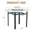 Table de salle à manger ronde 42 pouces blanche minimaliste moderne pouvant accueillir 4 à 6 personnes (incrustation de verre + support stable en métal, convient à plusieurs cas de figure).-920224377-920224379