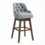 Tabourets de bar pivotants polyvalents avec pieds en bois robustes et sièges confortables-601545034