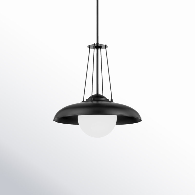 Luminaire suspendu en forme de dôme à 1 lumière Exton, H 19,63 po x l 18,13 po x P 18,13 po