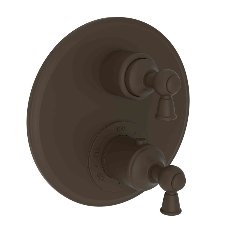 Aylesbury 1/2" Round Thermostatic Trim Plate With Handle, Oil Rubbed Bronze