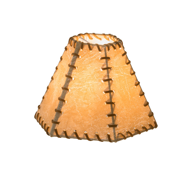 Abat-jour de remplacement hexagonal en cuir synthétique brun clair H 7 po x H 7 po