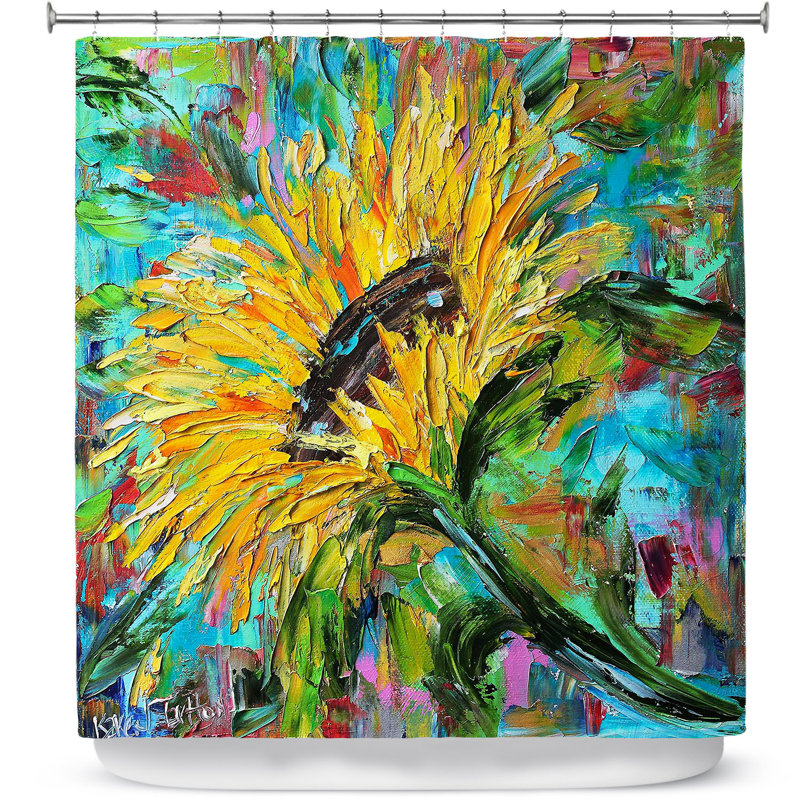Rideau de douche simple tournesol