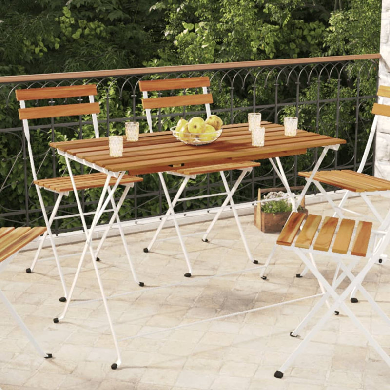 Graceland Rectangular Metal Folding Outdoor Bistro Table , 100cm cm W 54cm cm D, White