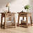 Side Table with Drawer, 2 -Tier Wooden End Table with Shelf Storage