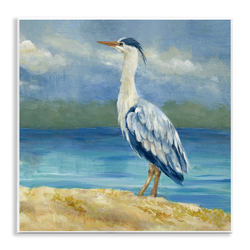 «Heron on Cloudy Beach» par Lanie Loreth