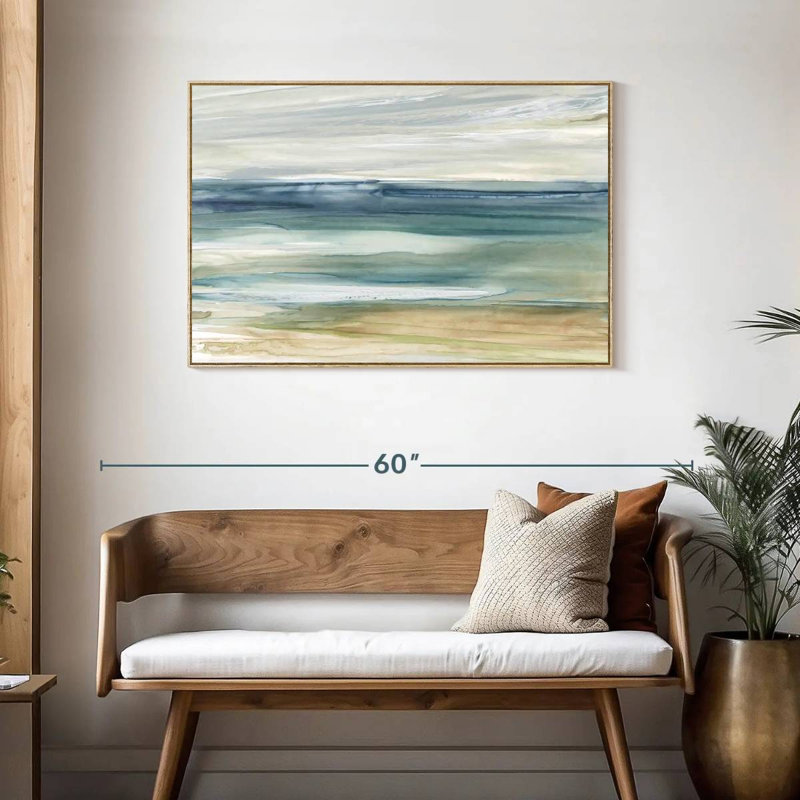 Brise océanique I, Cadre flottant en bois naturel, 43 po x 29 po