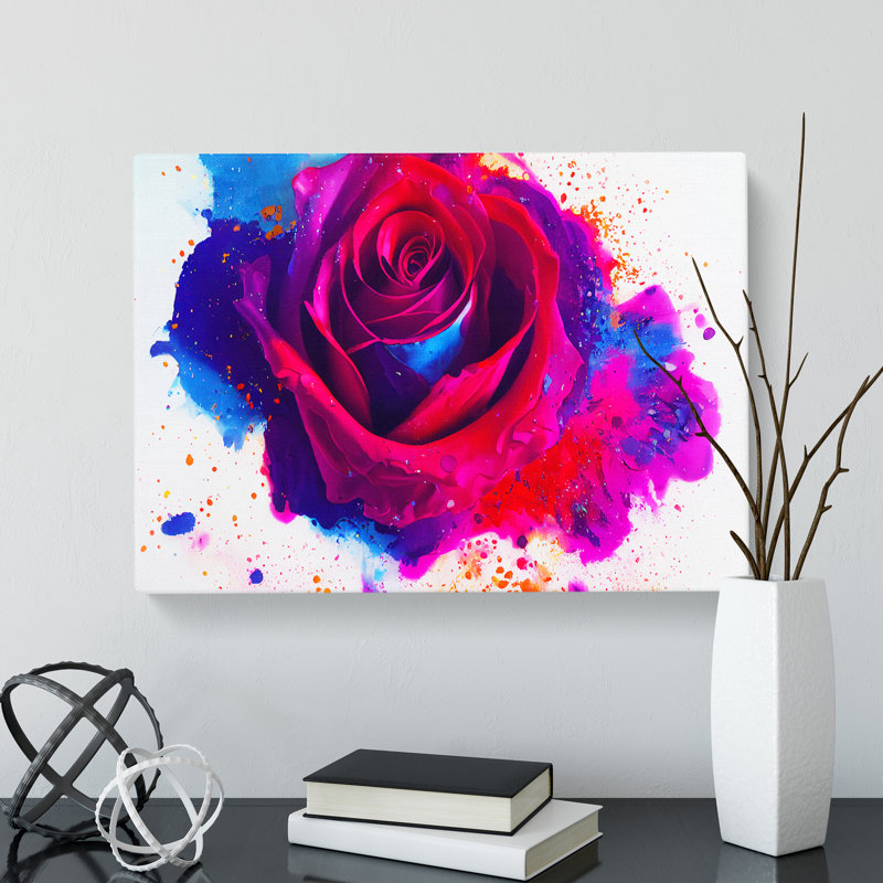 Rose Flower Splash Vol.1 - Wrapped Canvas, 35cm H x 50cm W x 3cm D
