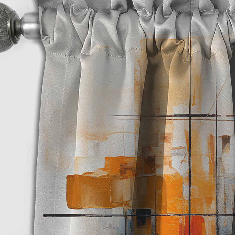 Colorful Mid Century Retro Reflections III - Midcentury Blackout Abstract Curtain - 1 Panel, 52" W x 84" L