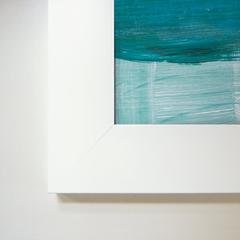 «Beachscape Collage III», art textuel sur toile, H 21,5 po x l 21,5 po x P 0,75 po, Cadre blanc, Aucun mat