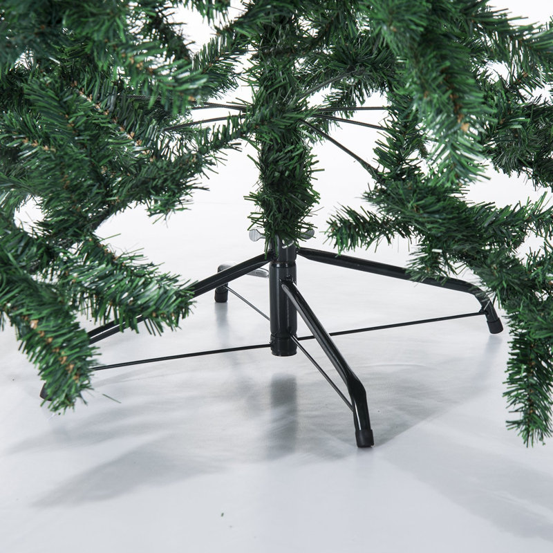 Arbre de noël artificiel vert 6,9' avec support en pvc et en métal à épreuve du feu