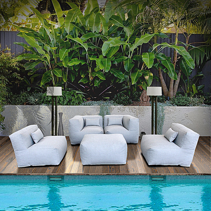 Breya 4 - Person Patio Conversation Set, Light Gray
