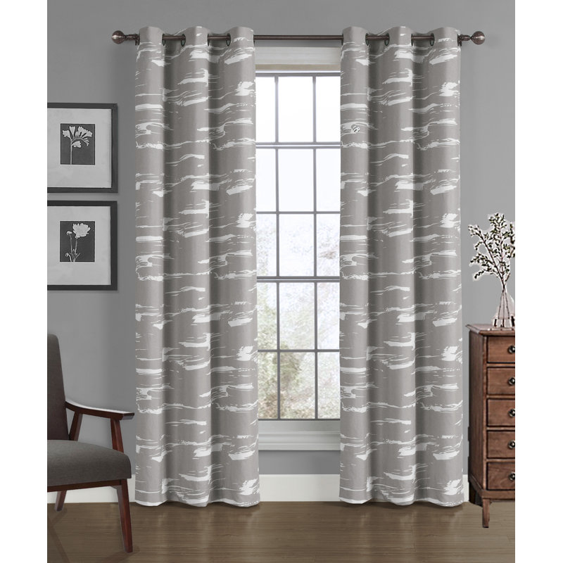 Omari Semi Sheer Curtain Single Panel, Paloma