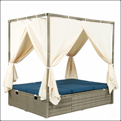 Adjustable Sun Bed With Curtain,High Comfort,With 3 Colours