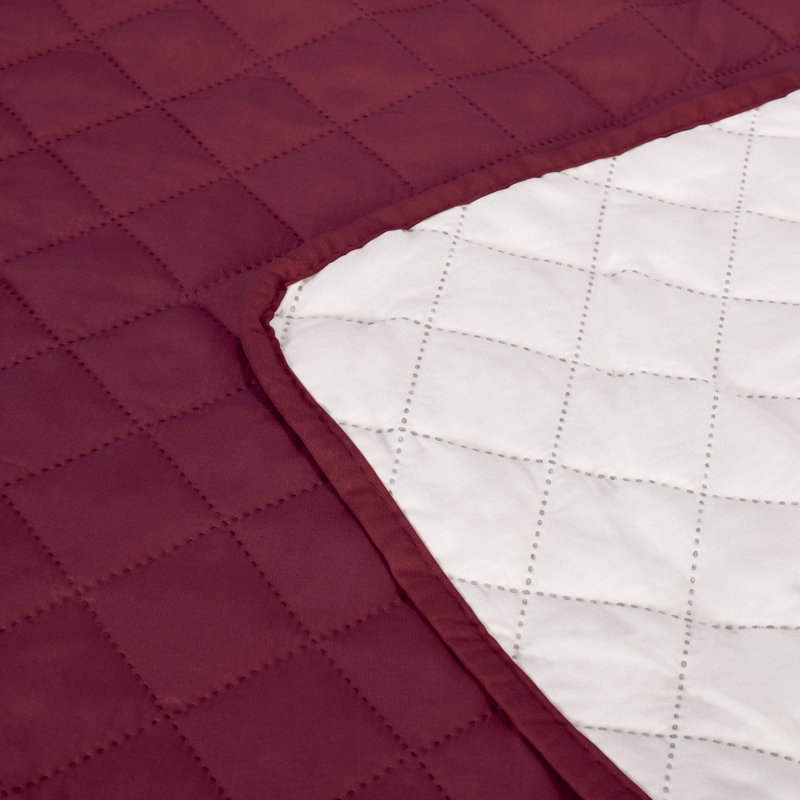 Housse pour fauteuil à coussins carrés/rectangulaires, 100 % polyester vin rouge, H 75 po x l 66 po x P 22 po