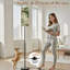  Lampe sur pied 68,5 po à motif floral à motif floral rétro avec abat-jour en lin