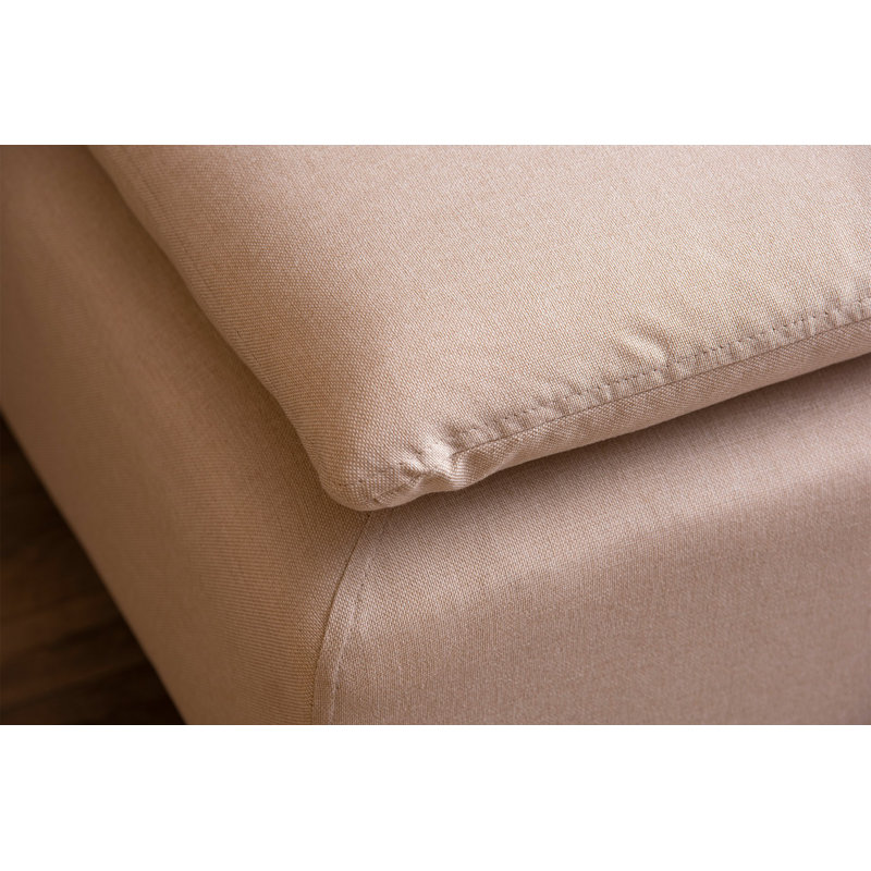 Canapé d'angle Echevarria, 100 % polyester crème