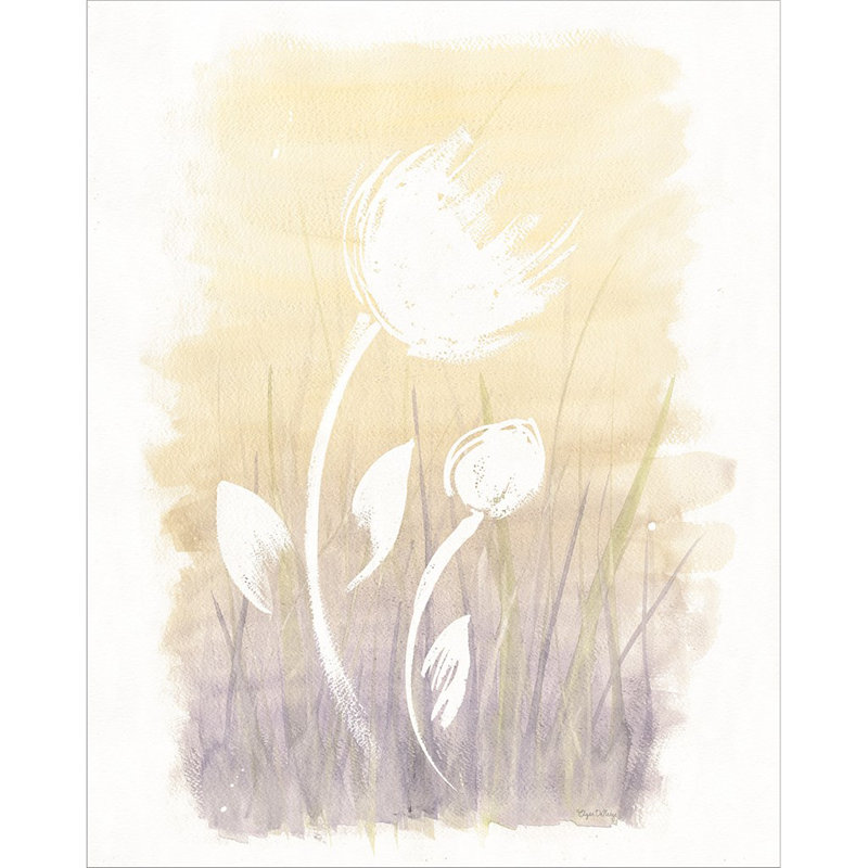 "Floral Silhouette I" par Elyse Deneige, art mural sur toile, H 20 po x l 16 po, Toile tendue, Aucun mat