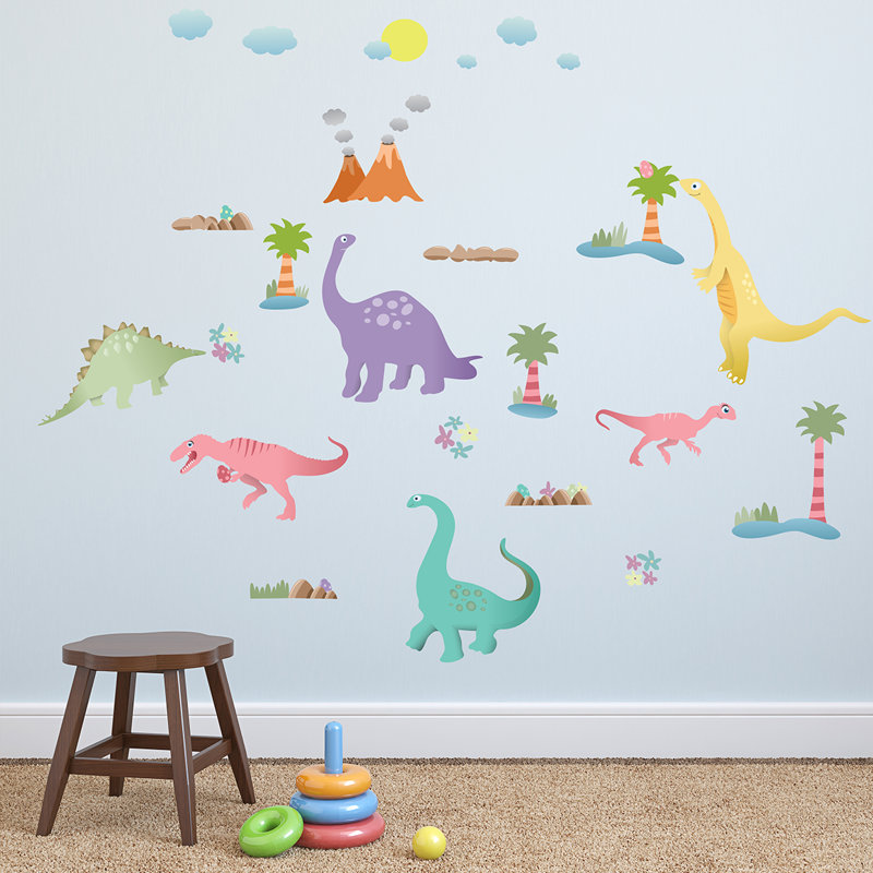 Décalcomanie murale « happy dinosaurs »