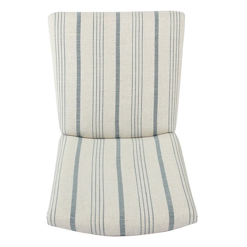 Classic Striped Parsons Dining Chairs, Soft Greenish Blue