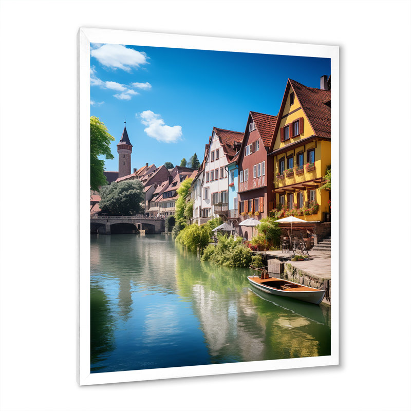 Kolee, rivière Wanderlust, Allemagne, H 40 po x l 30 po x P 1,5 po, Cadre photo blanc