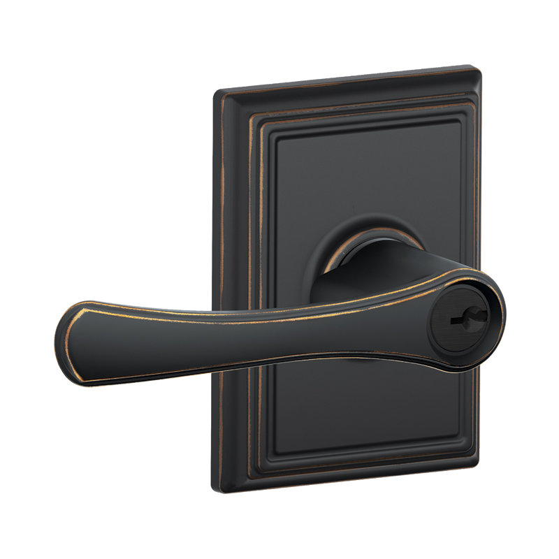 Avila Lever with Addison Trim Keyed Entry Lock, Aged Bronze, Keyed Alike, Yes