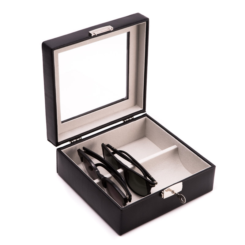 Leather Travel Case + Locking, Black