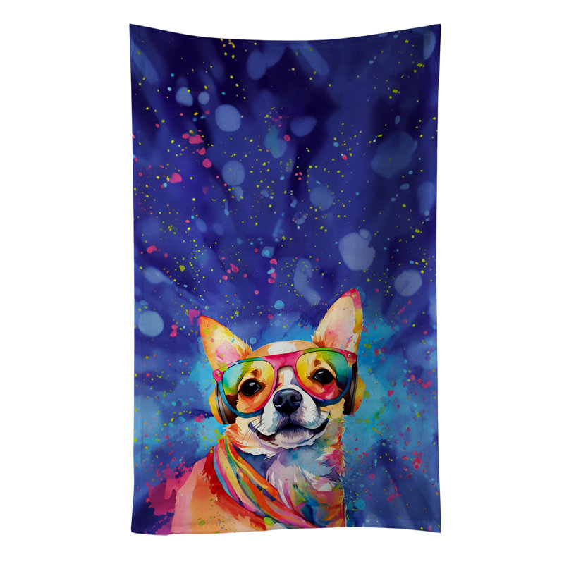 Chihuahua Hippie Dawg Kitchen Towel