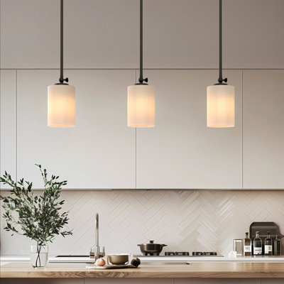 Luminaire suspendu simple noir mat à 1 lumière Agnella (paquet de 3)