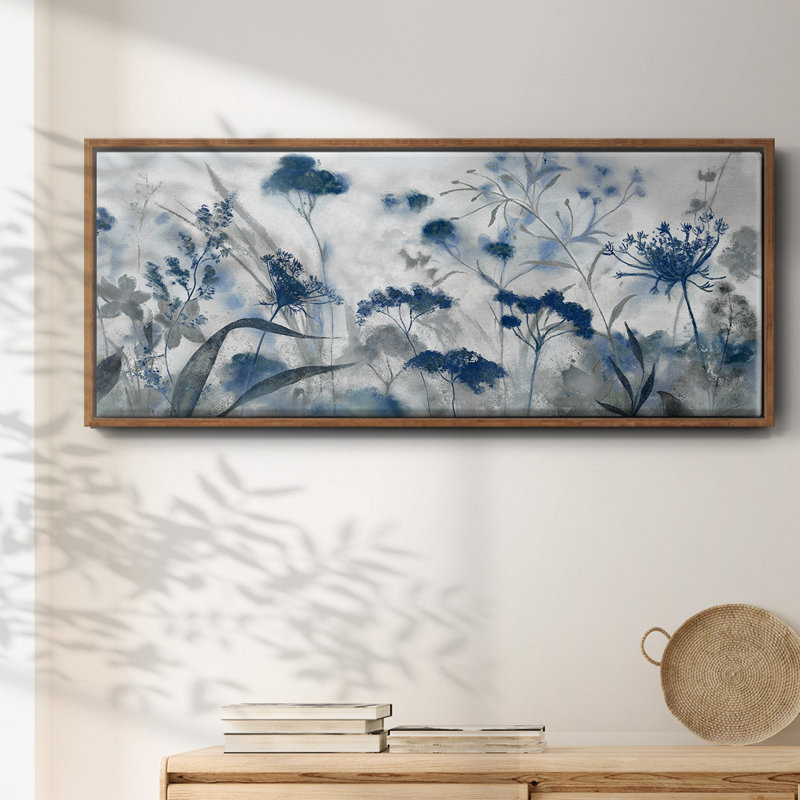 Toile encadrée indigo Inky, H 24 po x l 60 po