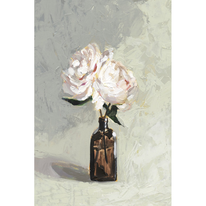 'Amber Bottle Flowers II' by Victoria Borges - Painting Print, 122cm H x 81cm W, Wrapped Canvas