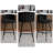 27.2" Upholstered Bar & Counter Stool with Back, 360° Swivel Modren Stools, Black Boucle-1280228071