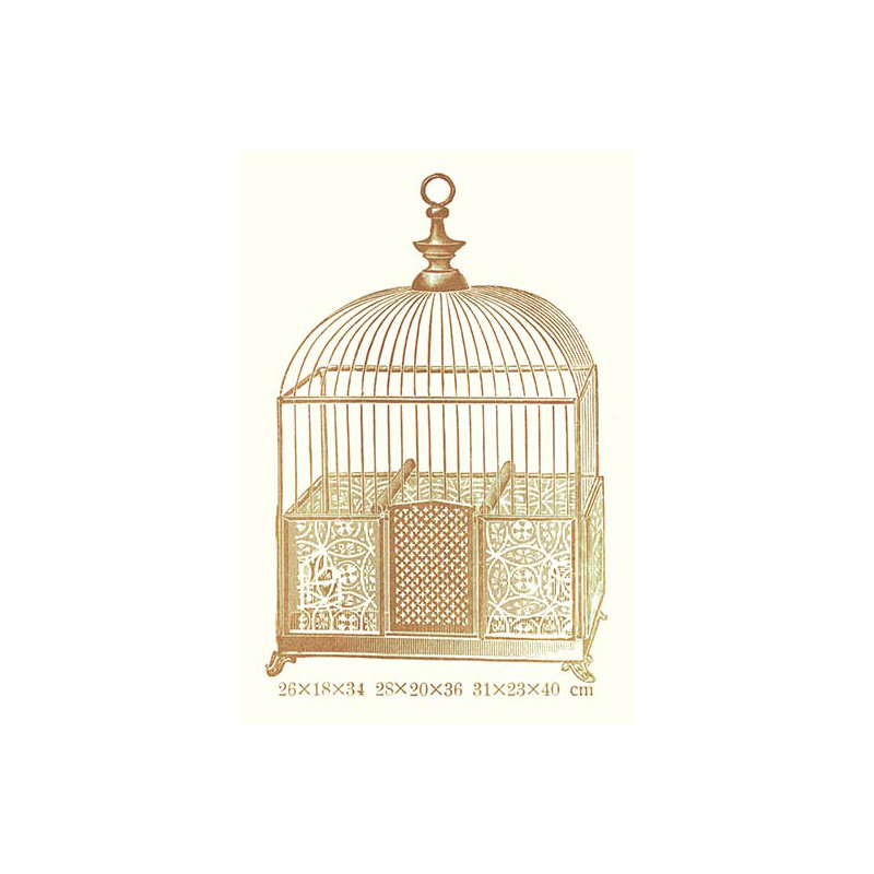 Cage à oiseaux ornée i, impression, H 66 po x l 44 po x P 1,5 po