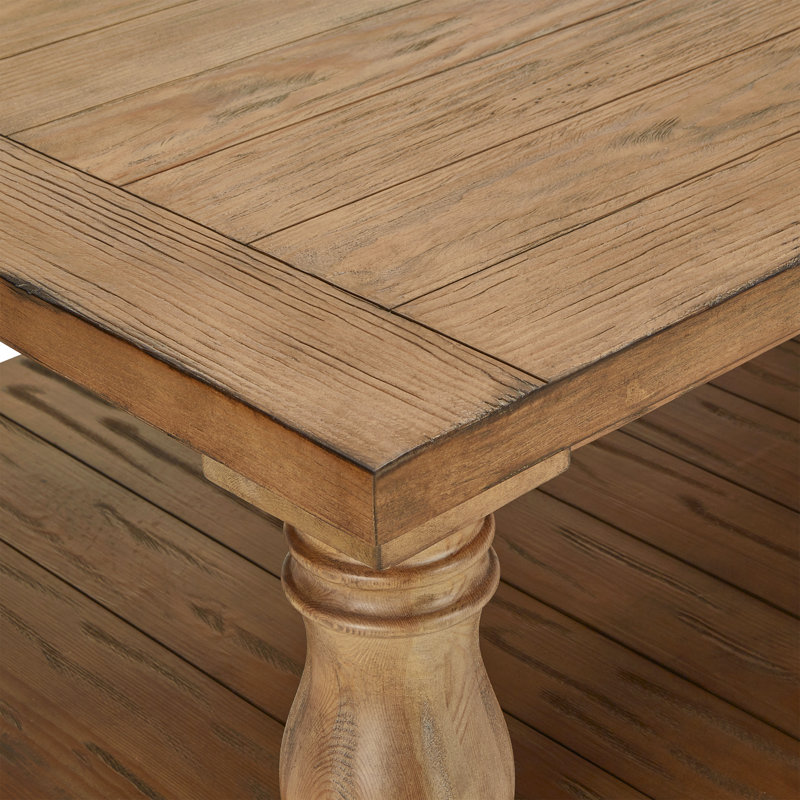 Table basse en bois massif avec rangement Mentzer, Pin rustique