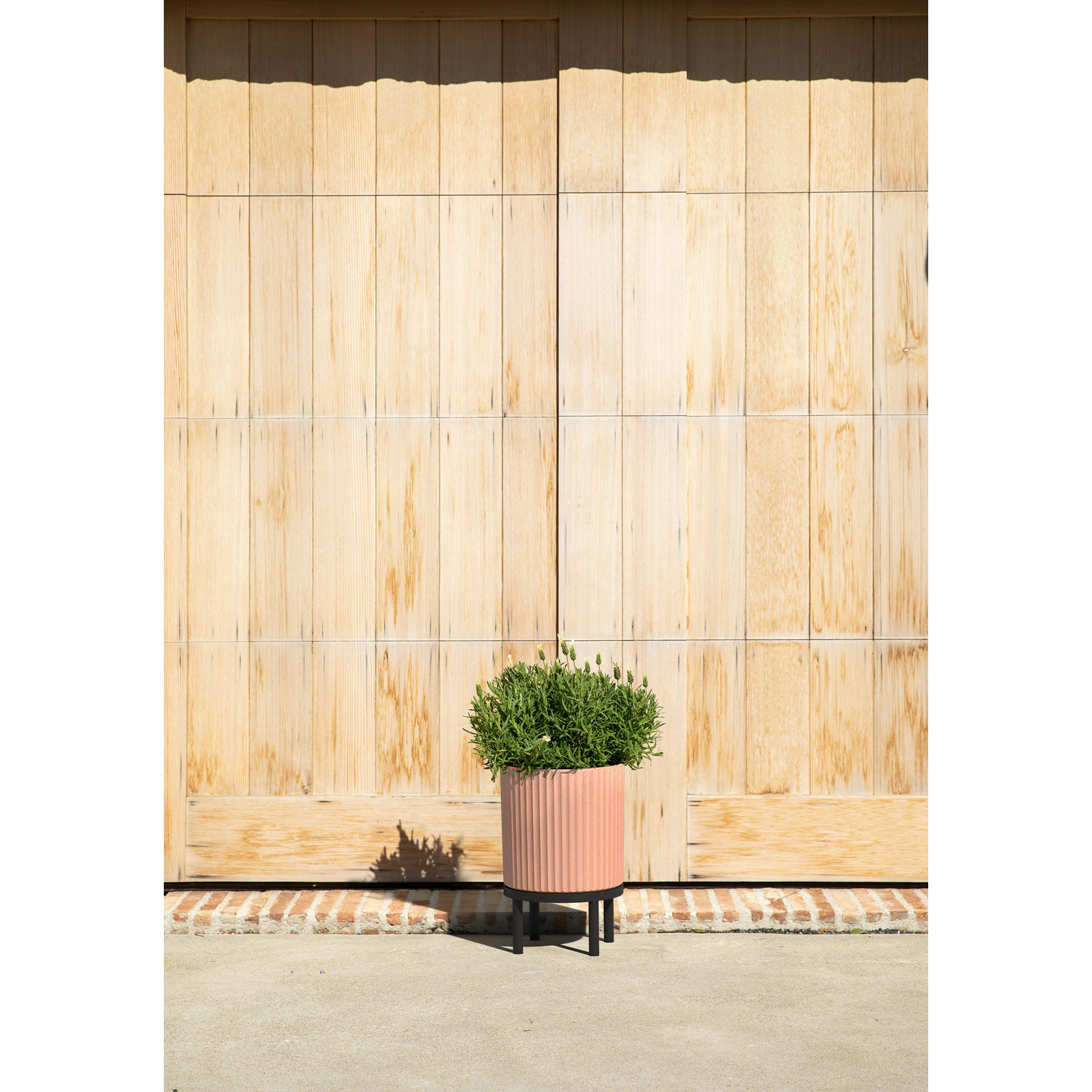 Demi Series Planter with Stand, 1, 16" H x 10.5" W x 10.5" D, Terracotta/Black
