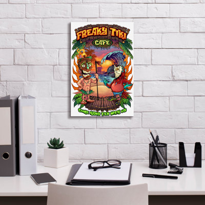 Tonbridge Tiki And Parrot Island Template 2 by Flyland Designs - Wrapped Canvas Print