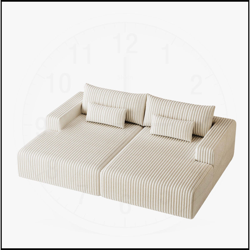 Méridienne modulaire surdimensionnée Boneless Luxurious pour une détente ultime, Beige
