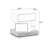 Modern White 2-Drawer Nightstand with Walnut Base - Asymmetrical Design - Fully Assembled - 22.4" W X 19.7" D X 19.7" H