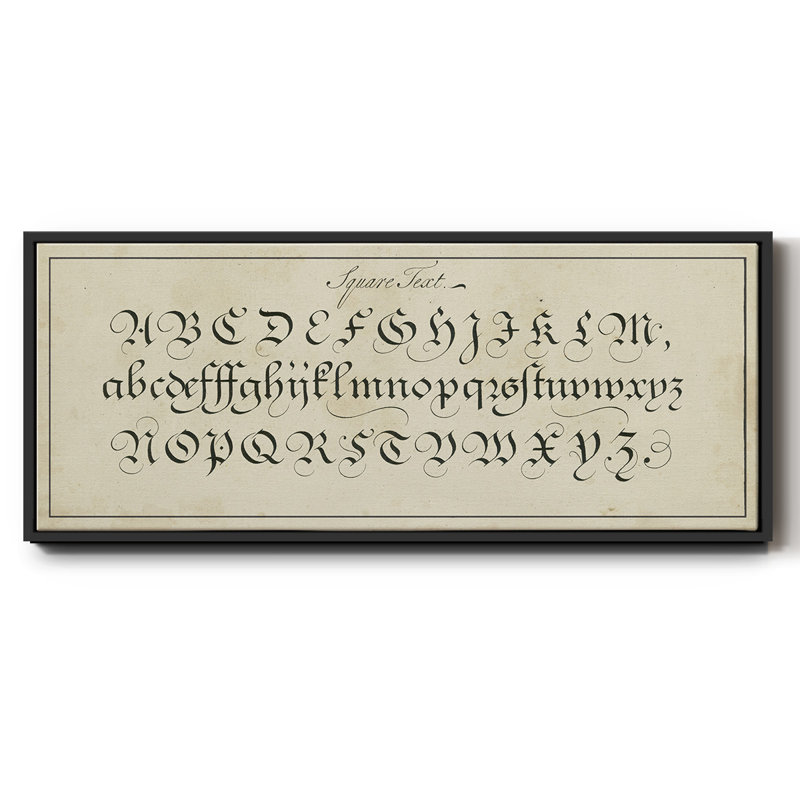 Manuscript Sampler III- Framed Canvas, 8" H x 20" W