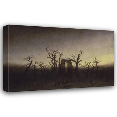 "The Abbey in the Oakwood" by  Caspar David Friedrich - Gallery Wrap Canvas Wall Art