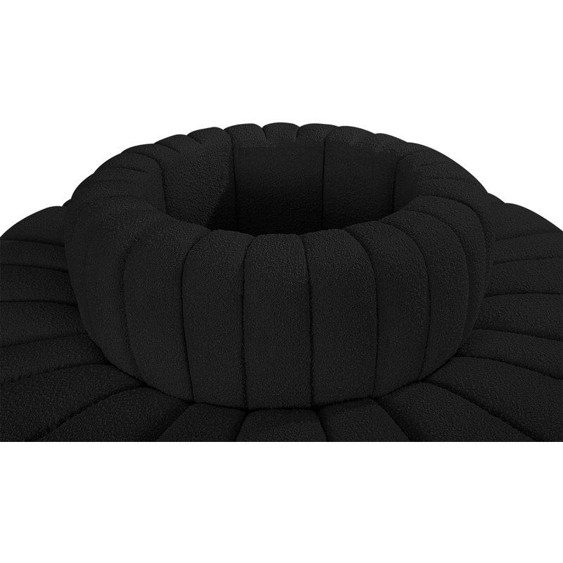 Canapé et méridienne rembourrés Hite, Tissu bouclé noir