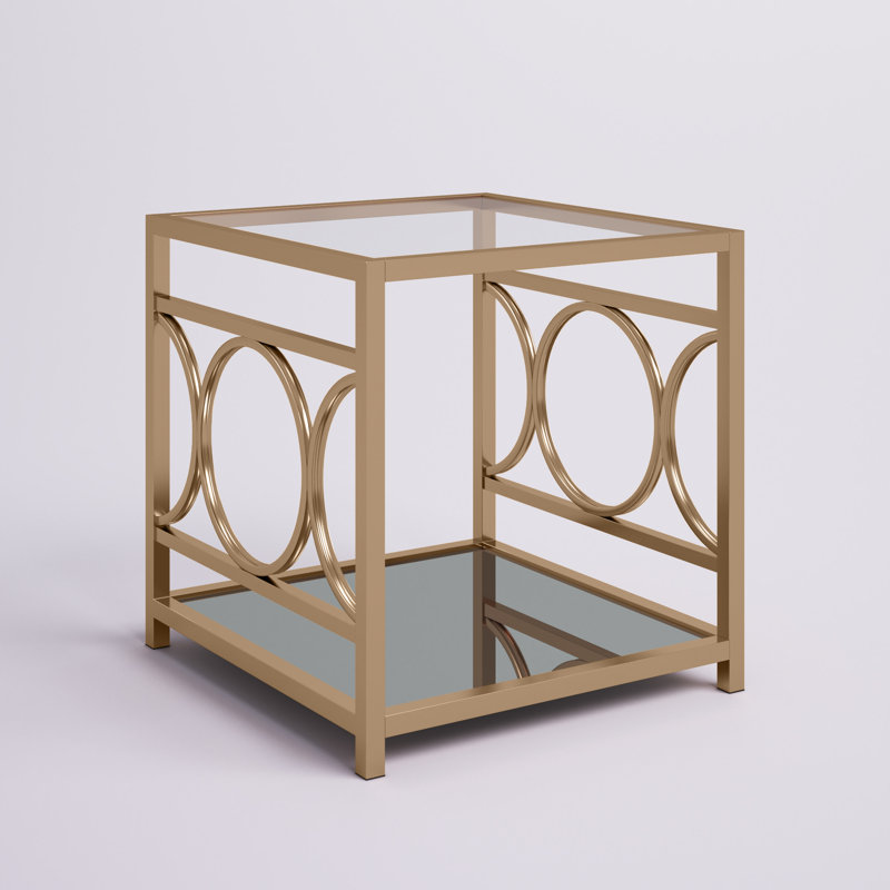 Taoran Glass Top End Table