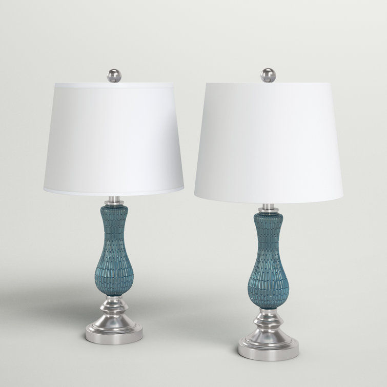 Odile Light Blue Table Lamp Set