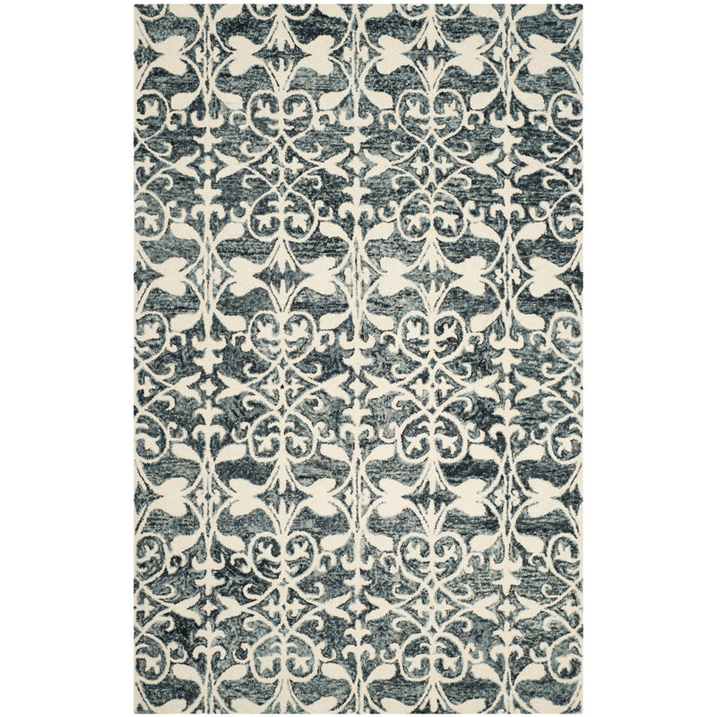 Tapis floral en laine touffeté à la main Dashanna, Rectangle 3 pi x 5 pi