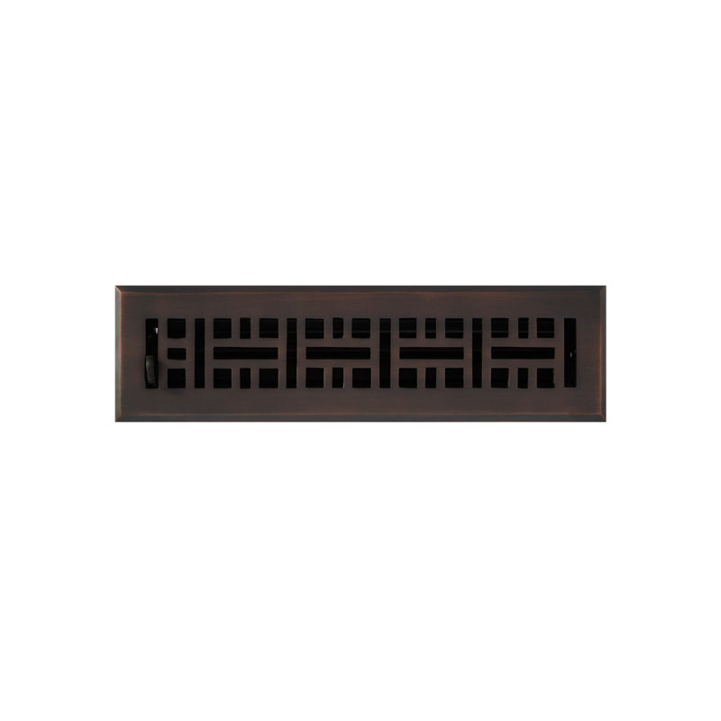 Registre de plancher en osier, 12" L x 4" W x 3" H, Laiton antique